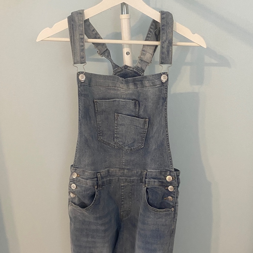 Denim Overalls with Pockets
